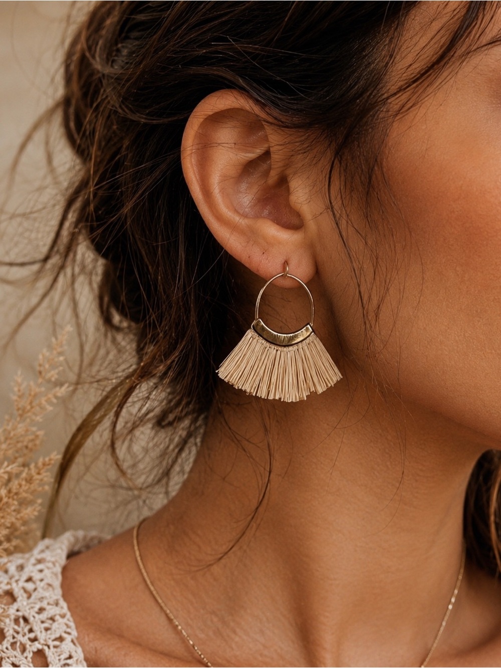 Handmade Wicker Straw Bohemian Earrings